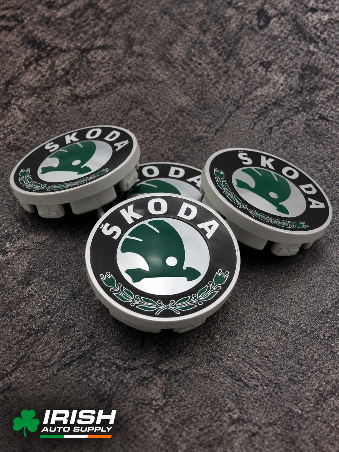Škoda Style Wheel Centre Caps – 4 Piece Set – 55mm / 65mm
