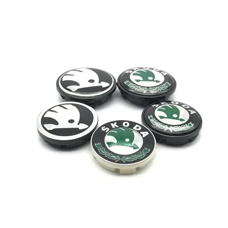 Škoda Style Wheel Centre Caps – 4 Piece Set – 55mm / 65mm